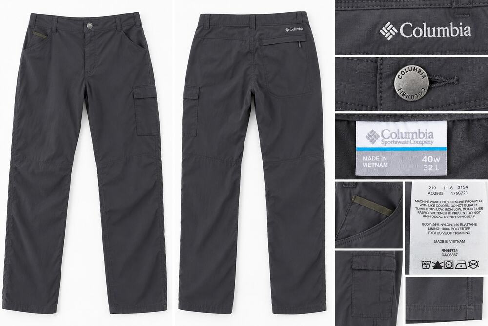 Columbia Outdoor Elements Stretch Cargo Pants Mens 40x32 Gray Hiking